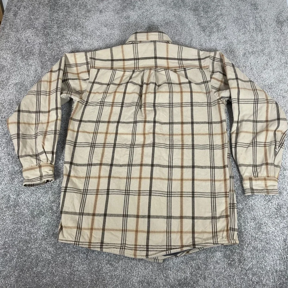 Carhartt Thermal Lined‎ Flannel Shirt Mens Small Plaid Work Shirt Distressed